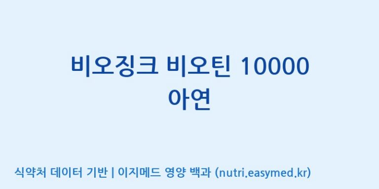 [주식회사 피플리브] 비오징크 비오틴 10000 아연 효능, 성분 및 부작용 주의사항 완벽 정리