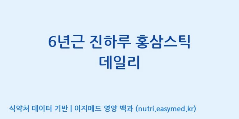 [강원인삼농협] 6년근 진하루 홍삼스틱 데일리 효능, 성분 및 부작용 주의사항 완벽 정리