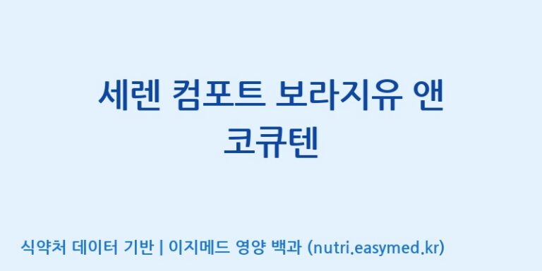 [(주)알피바이오] 세렌 컴포트 보라지유 앤 코큐텐 효능, 성분 및 부작용 주의사항 완벽 정리