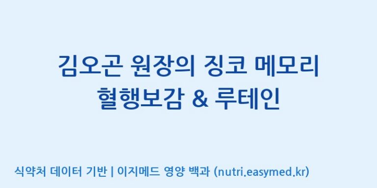 [(주)비오팜] 김오곤 원장의 징코 메모리 혈행보감 & 루테인 효능, 성분 및 부작용 주의사항 완벽 정리