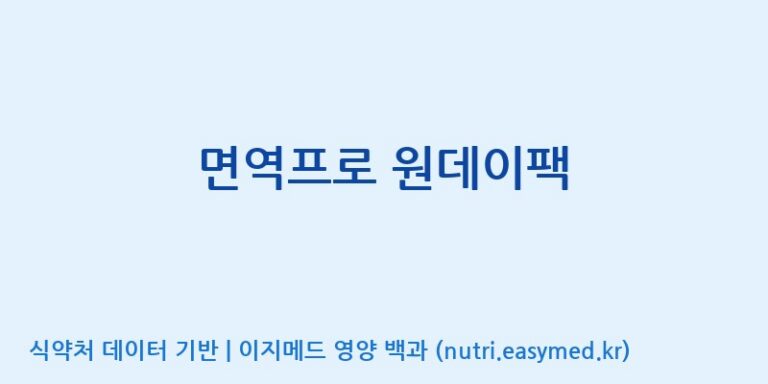 [(주)비오팜] 면역프로 원데이팩 효능, 성분 및 부작용 주의사항 완벽 정리