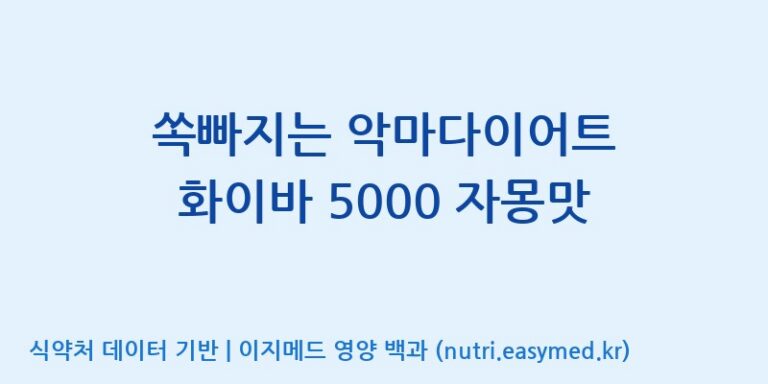 [코스맥스바이오(주)] 쏙빠지는 악마다이어트 화이바 5000 자몽맛 효능, 성분 및 부작용 주의사항 완벽 정리