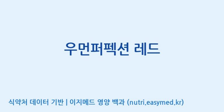 [(주)한국씨엔에스팜] 우먼퍼펙션 레드 효능, 성분 및 부작용 주의사항 완벽 정리