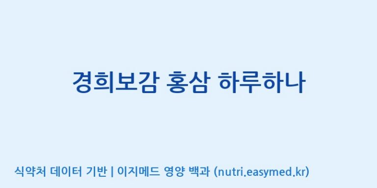 [주식회사 휴럼] 경희보감 홍삼 하루하나 효능, 성분 및 부작용 주의사항 완벽 정리