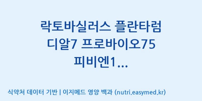 [(주)프로바이오닉] 락토바실러스 플란타럼 디알7 프로바이오75 피비엔1 (Lactobacillus plantarum DR7 Probio75 PBN1) 효능, 성분 및 부작용 주의사항 완벽 정리