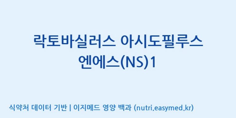 [주식회사 락토메이슨] 락토바실러스 아시도필루스 엔에스(NS)1 효능, 성분 및 부작용 주의사항 완벽 정리