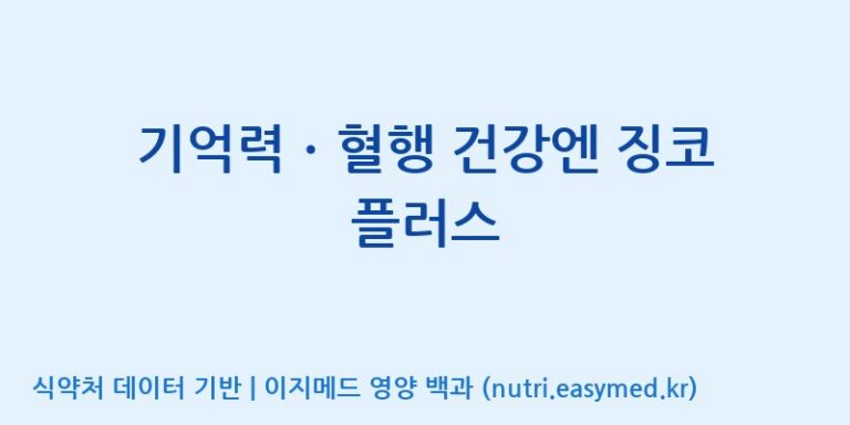[대원헬스케어 주식회사 2공장] 기억력ㆍ혈행 건강엔 징코 플러스 효능, 성분 및 부작용 주의사항 완벽 정리