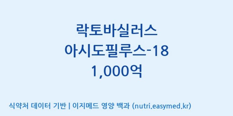 [위바이옴 익산공장] 락토바실러스 아시도필루스-18 1,000억 효능, 성분 및 부작용 주의사항 완벽 정리