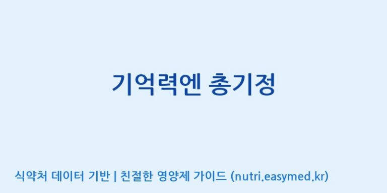 [주)팜크로스] 기억력엔 총기정 효능, 성분 및 부작용 주의사항 완벽 정리
