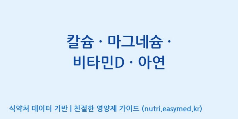 [(주)허브큐어] 칼슘 · 마그네슘 · 비타민D · 아연 효능, 성분 및 부작용 주의사항 완벽 정리