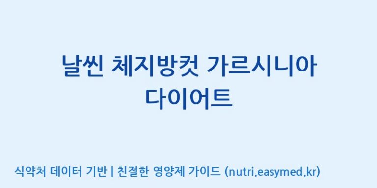 [(주)케이지앤에프] 날씬 체지방컷 가르시니아 다이어트 효능, 성분 및 부작용 주의사항 완벽 정리