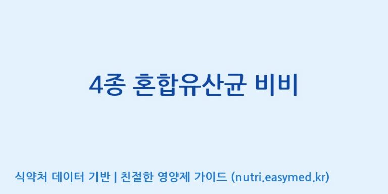 [(주)쎌바이오텍] 4종 혼합유산균 비비 효능, 성분 및 부작용 주의사항 완벽 정리