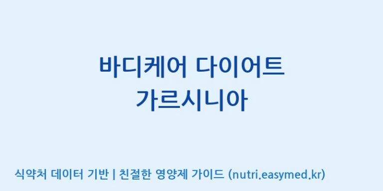 [(주)비오팜] 바디케어 다이어트 가르시니아 효능, 성분 및 부작용 주의사항 완벽 정리