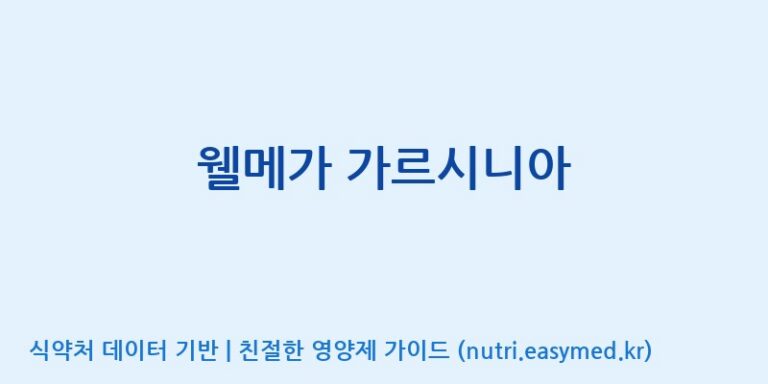 [(주)비오팜] 웰메가 가르시니아 효능, 성분 및 부작용 주의사항 완벽 정리