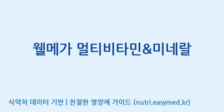 [(주)비오팜] 웰메가 멀티비타민&미네랄 효능, 성분 및 부작용 주의사항 완벽 정리