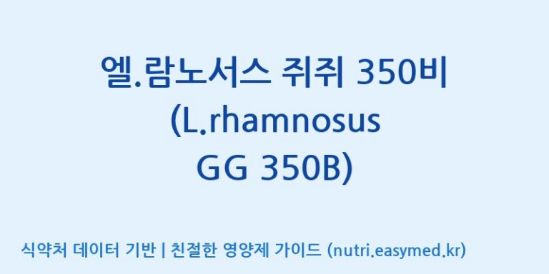 [(주)씨티씨바이오] 엘.람노서스 쥐쥐 350비(L.rhamnosus GG 350B) 효능, 성분 및 부작용 주의사항 완벽 정리