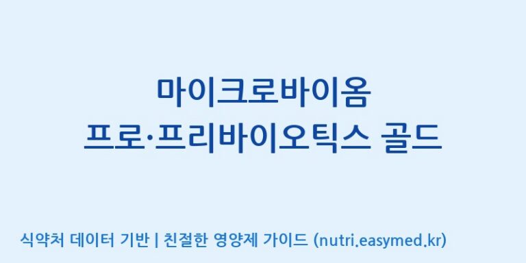 [일양약품(주)] 마이크로바이옴 프로·프리바이오틱스 골드 효능, 성분 및 부작용 주의사항 완벽 정리