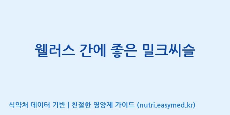 [엠에스바이오텍(주)] 웰러스 간에 좋은 밀크씨슬 효능, 성분 및 부작용 주의사항 완벽 정리