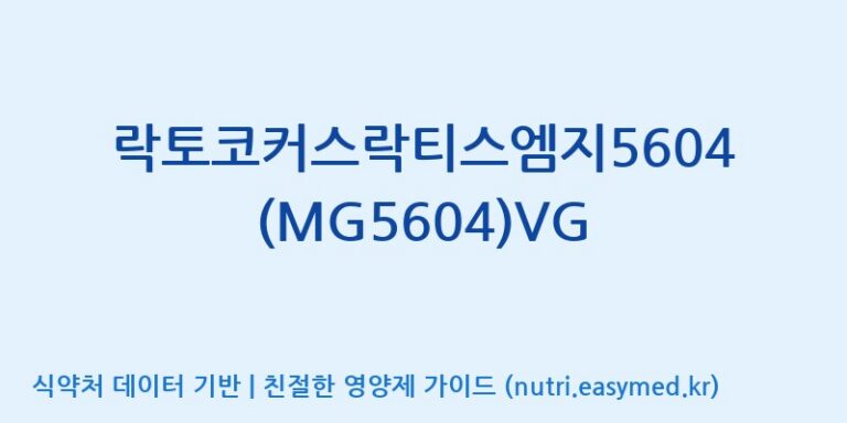 [(주)메디오젠 제천공장] 락토코커스락티스엠지5604(MG5604)VG 효능, 성분 및 부작용 주의사항 완벽 정리