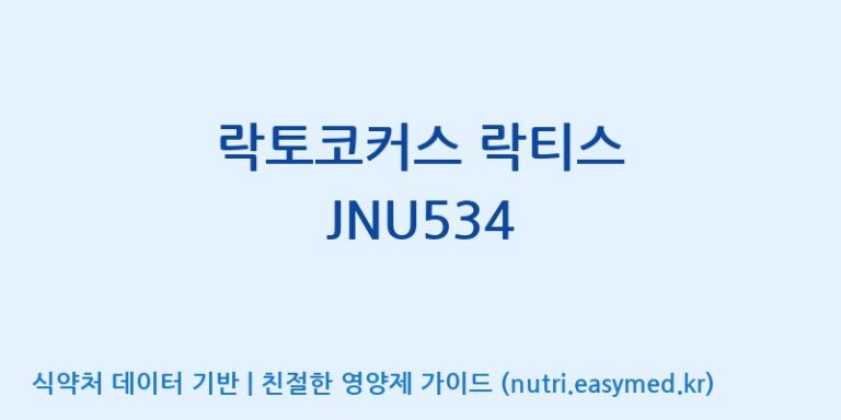 [(주)바이오리듬] 락토코커스 락티스 JNU534 효능, 성분 및 부작용 주의사항 완벽 정리