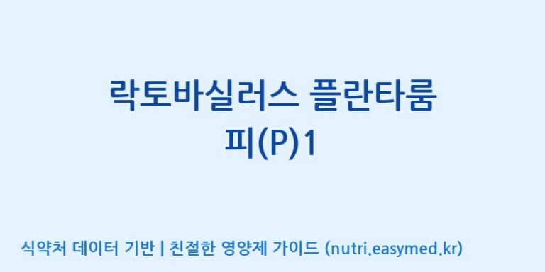 [주식회사 락토메이슨] 락토바실러스 플란타룸 피(P)1 효능, 성분 및 부작용 주의사항 완벽 정리