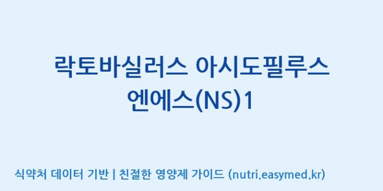 [주식회사 락토메이슨] 락토바실러스 아시도필루스 엔에스(NS)1 효능, 성분 및 부작용 주의사항 완벽 정리