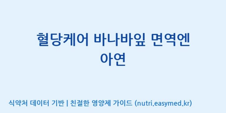 [엔피케이(주)] 혈당케어 바나바잎 면역엔 아연 효능, 성분 및 부작용 주의사항 완벽 정리