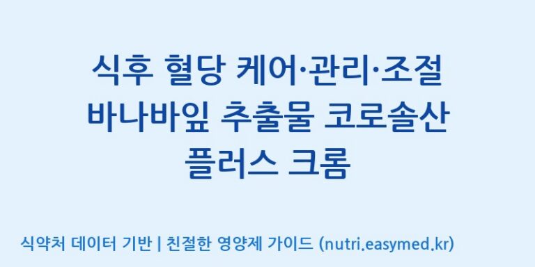 [(주)한풍네이처팜] 식후 혈당 케어·관리·조절 바나바잎 추출물 코로솔산 플러스 크롬 효능, 성분 및 부작용 주의사항 완벽 정리