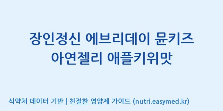 [주식회사웰파인] 장인정신 에브리데이 뮨키즈 아연젤리 애플키위맛 효능, 성분 및 부작용 주의사항 완벽 정리