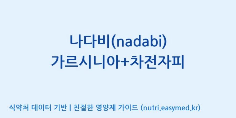 [주식회사 상상바이오] 나다비(nadabi) 가르시니아+차전자피 효능, 성분 및 부작용 주의사항 완벽 정리