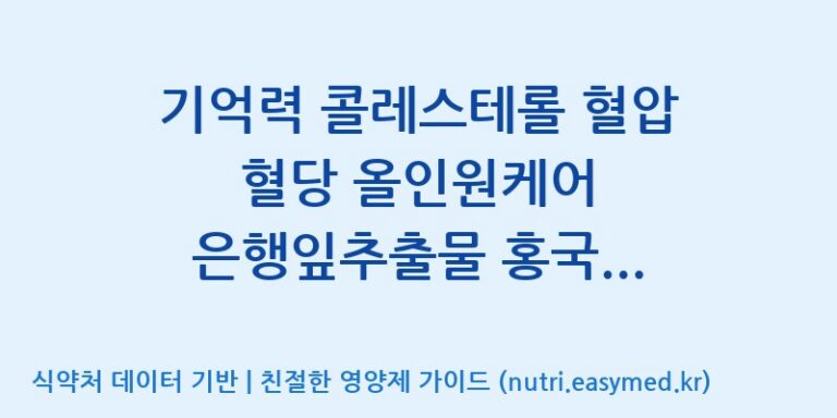 [주식회사 코스팜] 기억력 콜레스테롤 혈압 혈당 올인원케어 은행잎추출물 홍국 코엔자임Q10 바나바잎 효능, 성분 및 부작용 주의사항 완벽 정리