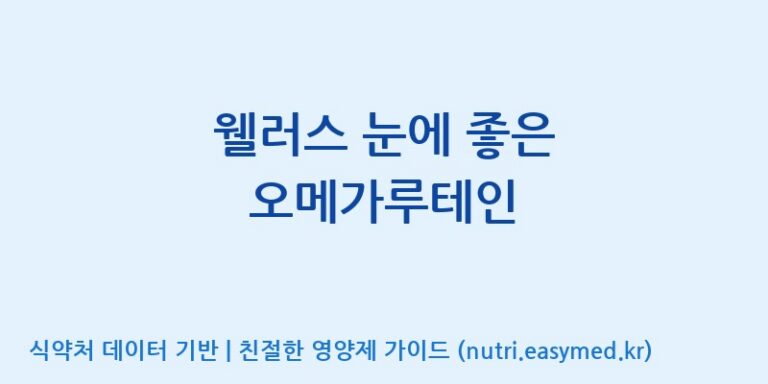 [(주)팜투팜2공장] 웰러스 눈에 좋은 오메가루테인 효능, 성분 및 부작용 주의사항 완벽 정리