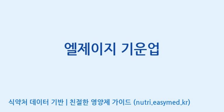 [주식회사 네추럴웨이 포천 제2공장] 엘제이지 기운업 효능, 성분 및 부작용 주의사항 완벽 정리