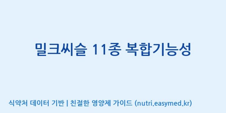 [주식회사 뉴트리플래닛] 밀크씨슬 11종 복합기능성 효능, 성분 및 부작용 주의사항 완벽 정리