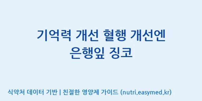 [주식회사 에이원바이옴] 기억력 개선 혈행 개선엔 은행잎 징코 효능, 성분 및 부작용 주의사항 완벽 정리