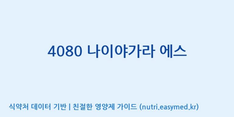 [바이오디피씨(주)] 4080 나이야가라 에스 효능, 성분 및 부작용 주의사항 완벽 정리