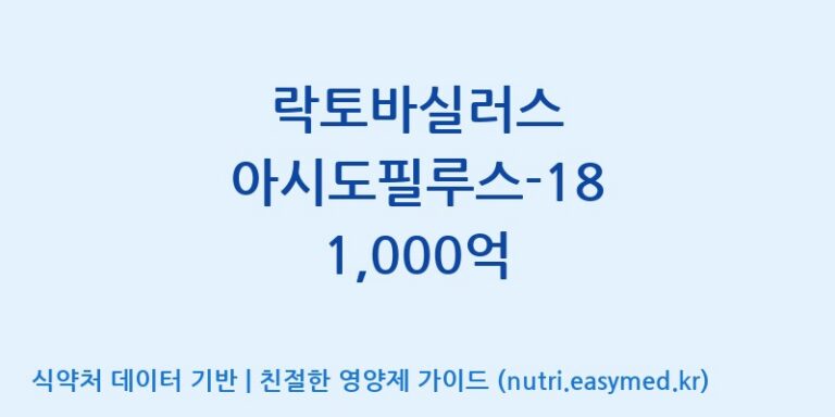 [위바이옴 익산공장] 락토바실러스 아시도필루스-18 1,000억 효능, 성분 및 부작용 주의사항 완벽 정리