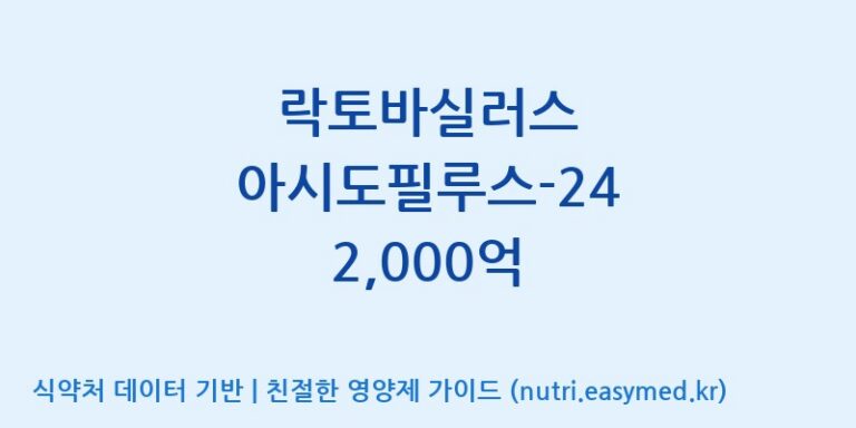 [위바이옴 익산공장] 락토바실러스 아시도필루스-24 2,000억 효능, 성분 및 부작용 주의사항 완벽 정리