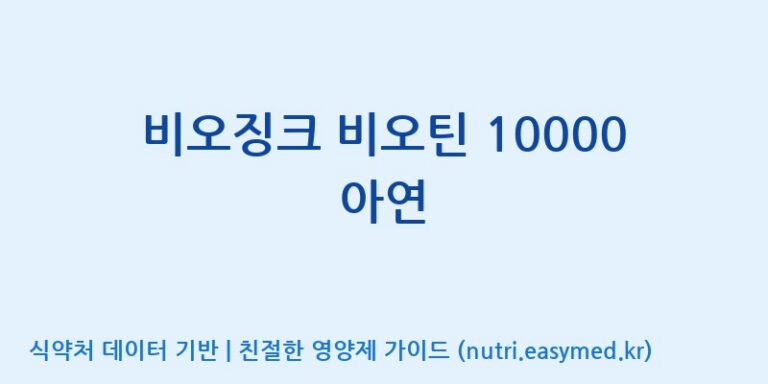 [주식회사 피플리브] 비오징크 비오틴 10000 아연 효능, 성분 및 부작용 주의사항 완벽 정리
